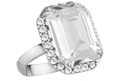 Δαχτυλίδι Από Ασήμι 925 Επιπλατινωμένο Με Swarovski EX39377 - AMOR AMOR - 