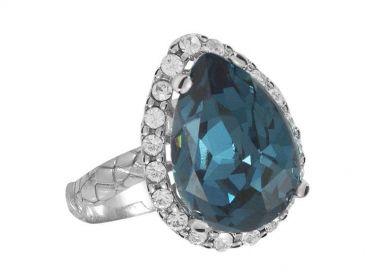 Δαχτυλίδι Από Ασήμι 925 Επιπλατινωμένο Με Swarovski EX39383 - AMOR AMOR - 