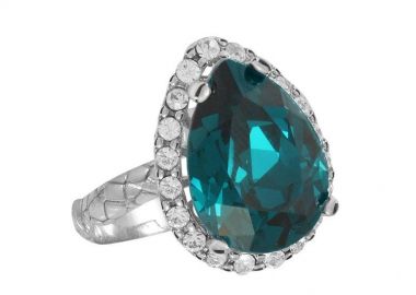 Δαχτυλίδι Από Ασήμι 925 Επιπλατινωμένο Με Swarovski EX39386 - AMOR AMOR - 