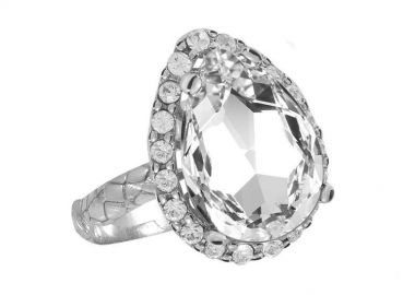 Δαχτυλίδι Από Ασήμι 925 Επιπλατινωμένο Με Swarovski EX39389 - AMOR AMOR - 
