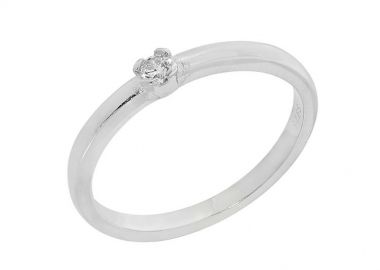 Δαχτυλίδι Από Ασήμι 925 Μονόπετρο Με Ζιργκόν PS30803 - AMOR AMOR - 