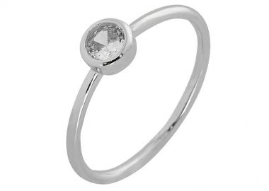 Δαχτυλίδι Από Ασήμι 925 Μονόπετρο Με Ζιργκόν PS30819 - AMOR AMOR - 