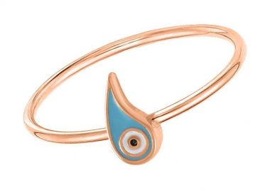 Δαχτυλίδι Από Ασήμι 925 Ροζ Επιχρυσωμένο Με Ματάκι EX39412 - AMOR AMOR - 