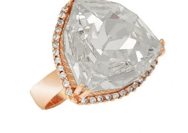 Δαχτυλίδι Από Ασήμι 925 Ροζ Επιχρυσωμένο Με Swarovski EX34210 - AMOR AMOR - 