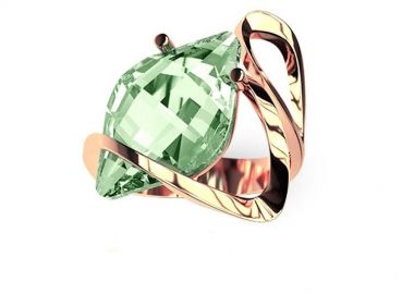 Δαχτυλίδι Από Ασήμι 925 Ροζ Επιχρυσωμένο Με Swarovski EX34217 - AMOR AMOR - 