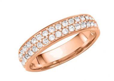 Δαχτυλίδι Από Ασήμι 925 Ροζ Επιχρυσωμένο Με Swarovski EX39367 - AMOR AMOR - 