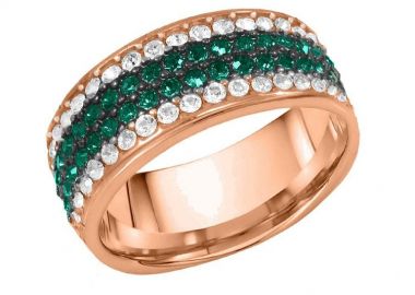 Δαχτυλίδι Από Ασήμι 925 Ροζ Επιχρυσωμένο Με Swarovski EX39376 - AMOR AMOR - 