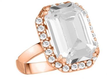 Δαχτυλίδι Από Ασήμι 925 Ροζ Επιχρυσωμένο Με Swarovski EX39379 - AMOR AMOR - 