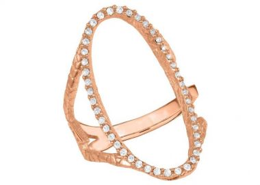 Δαχτυλίδι Από Ασήμι 925 Ροζ Επιχρυσωμένο Με Swarovski EX39382 - AMOR AMOR - 
