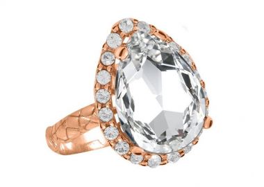 Δαχτυλίδι Από Ασήμι 925 Ροζ Επιχρυσωμένο Με Swarovski EX39391 - AMOR AMOR - 