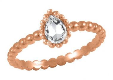 Δαχτυλίδι Από Ασήμι 925 Ροζ Επιχρυσωμένο Με Swarovski EX39446 - AMOR AMOR - 