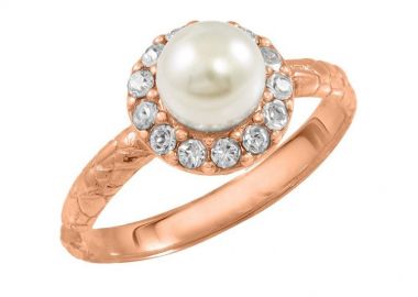 Δαχτυλίδι Από Ασήμι 925 Ροζ Επιχρυσωμένο Με Swarovski EX39627 - AMOR AMOR - 