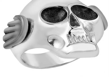 Δαχτυλίδι από ασήμι με νεκροκεφαλή -  - 