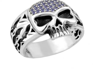 Δαχτυλίδι από ασήμι με νεκροκεφαλή -  - 