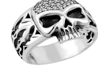 Δαχτυλίδι από ασήμι με νεκροκεφαλή -  - 