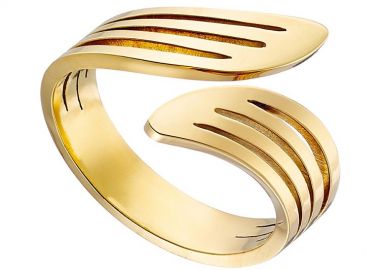 Δαχτυλίδι Από Ατσάλι Επιχρυσωμένο AS30865 - AMOR AMOR - 