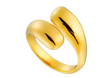 Δαχτυλίδι από Ατσάλι Επιχρυσωμένο AS36059 - AMOR AMOR - 