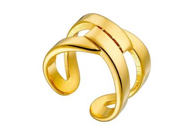 Δαχτυλίδι από Ατσάλι Επιχρυσωμένο AS36061 - AMOR AMOR - 