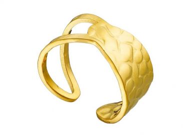 Δαχτυλίδι από Ατσάλι Επιχρυσωμένο AS36063 - AMOR AMOR - 