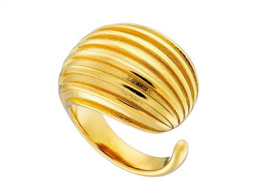 Δαχτυλίδι Από Ατσάλι Επιχρυσωμένο AS37528 - AMOR AMOR - 