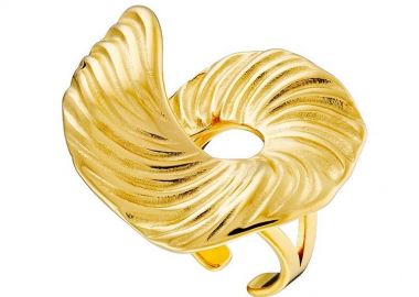 Δαχτυλίδι Από Ατσάλι Επιχρυσωμένο AS37552 - AMOR AMOR - 