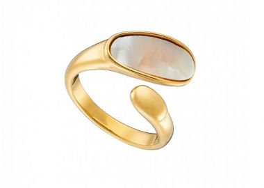 Δαχτυλίδι Από Ατσάλι Επιχρυσωμένο Με Φίλντισι AS37560 - AMOR AMOR - 