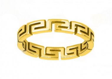 Δαχτυλίδι Από Ατσάλι Επιχρυσωμένο Με Μαίανδρο TU30944 - AMOR AMOR - 