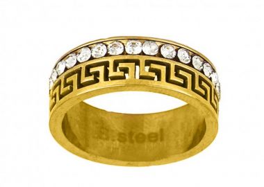 Δαχτυλίδι Από Ατσάλι Επιχρυσωμένο Με Μαίανδρο TU30961 - AMOR AMOR - 