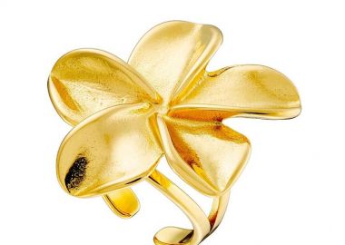 Δαχτυλίδι Από Ατσάλι Λουλούδι Επιχρυσωμένο AS37550 - AMOR AMOR - 