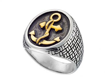 Δαχτυλίδι Από Ατσάλι Με Άγκυρα AS31022 - AMOR AMOR - 