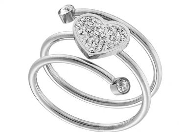 Δαχτυλίδι Από Ατσάλι Με Καρδιά AS30874 - AMOR AMOR - 