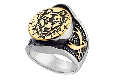 Δαχτυλίδι Από Ατσάλι Με Λύκο AS31019 - AMOR AMOR - 