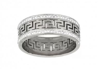 Δαχτυλίδι Από Ατσάλι Με Μαίανδρο TU30964 - AMOR AMOR - 