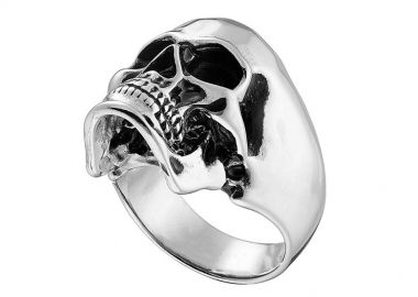 Δαχτυλίδι Από Ατσάλι Με Νεκροκεφαλή AS31020 - AMOR AMOR - 