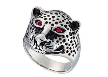 Δαχτυλίδι Από Ατσάλι Με Πάνθηρα AS31010 - AMOR AMOR - 