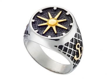 Δαχτυλίδι Από Ατσάλι Με Τον Ήλιο Της Βεργίνας AS31023 - AMOR AMOR - 