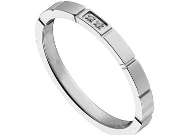 Δαχτυλίδι Από Ατσάλι Με Ζιργκόν AS30884 - AMOR AMOR - 