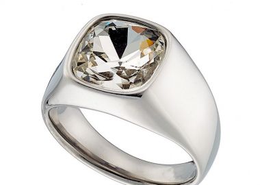 Δαχτυλίδι Από Ατσάλι Με Ζιργκόν Διάφανο AS37503 - AMOR AMOR - 