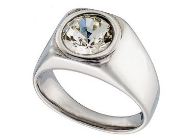 Δαχτυλίδι Από Ατσάλι Με Ζιργκόν Διάφανο AS37504 - AMOR AMOR - 