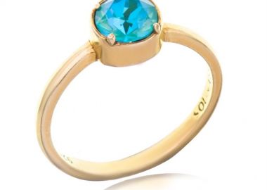 Δαχτυλίδι από επιχρυσωμένο ασήμι 925 με πέτρα ταγέ πέτρα ζιργκόν -  - 