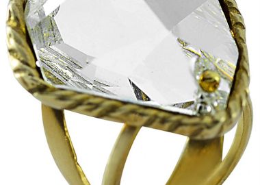 Δαχτυλίδι από επιχρυσωμένο ασήμι με πέτρα EUROPEAN CRYSTALS -  - 