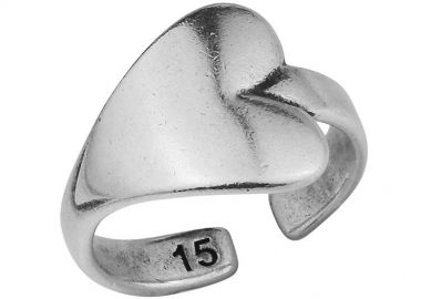 Δαχτυλίδι Από Ορείχαλκο Επαργυρωμένο Με Καρδιά PF34342 - AMOR AMOR - 