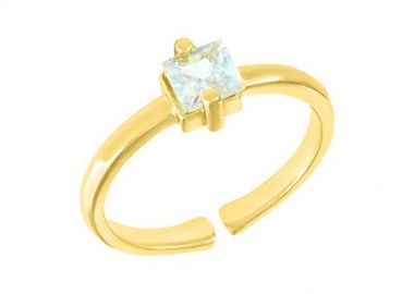 Δαχτυλίδι Από Ορείχαλκο Επιχρυσωμένο 24K Μονόπετρο NI37378 - AMOR AMOR - 