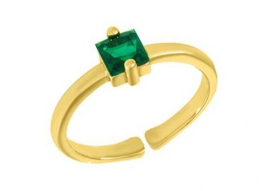 Δαχτυλίδι Από Ορείχαλκο Επιχρυσωμένο 24K Μονόπετρο NI37379 - AMOR AMOR - 