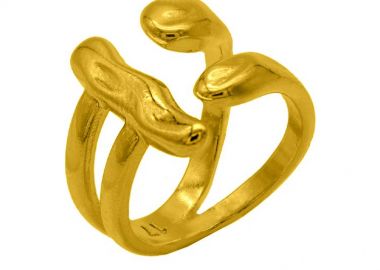 Δαχτυλίδι Από Ορείχαλκο Επιχρυσωμένο 24Κ PF37386 - AMOR AMOR - 