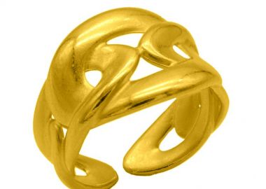 Δαχτυλίδι Από Ορείχαλκο Επιχρυσωμένο 24Κ PF37388 - AMOR AMOR - 