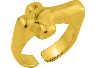 Δαχτυλίδι Από Ορείχαλκο Επιχρυσωμένο 24Κ Σταυρός PF38741 - AMOR AMOR - 