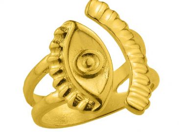 Δαχτυλίδι Από Ορείχαλκο Επιχρυσωμένο Με Ματάκι PF34248 - AMOR AMOR - 