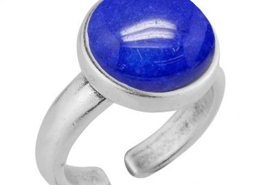 Δαχτυλίδι Από Ορείχαλκο Με Ημιπολύτιμο Λίθο Λάπις AA38842 - AMOR AMOR - 