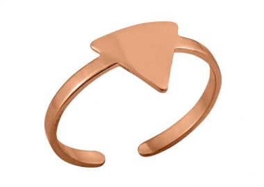 Δαχτυλίδι Από Ορείχαλκο Ροζ Επιχρυσωμένο Με Τρίγωνο NI30284 - AMOR AMOR - 